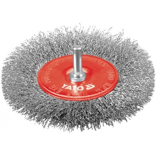YATO Щітка - крацовка YATO ПЛОСКА Ø=100 мм зі шпинделем. сталь  | YT-4758