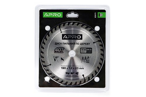 Диск пильний по дереву 190х20(16)х40Т APRO