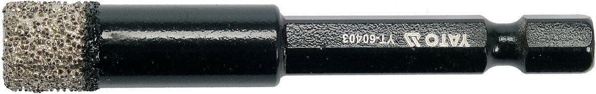 YATO Свердло з алмазним пругом YATO, Ø= 10 мм, l= 65/10 мм, з 6-гран. шпинделем- 1/4"  | YT-60403