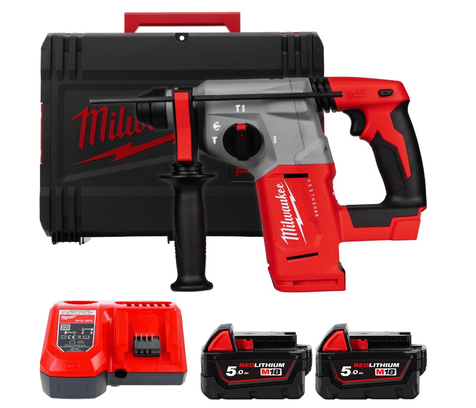 MILWAUKEE Перфоратор аккумуляторный бесщёточный SDS PLUS 2.3 Дж M18 BLH-502X | 4933478894