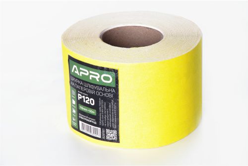 Бумага шлифовальная APRO P180 115мм*50м рулон (бумажная основа)
