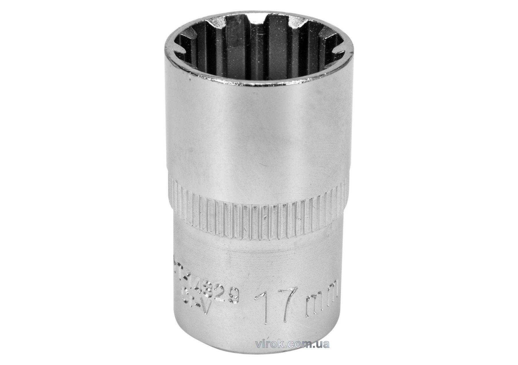 YATO Головка торцева YATO : квадрат 1/2", SPLINE M17 мм, L= 38 мм. CrV  | YT-14829