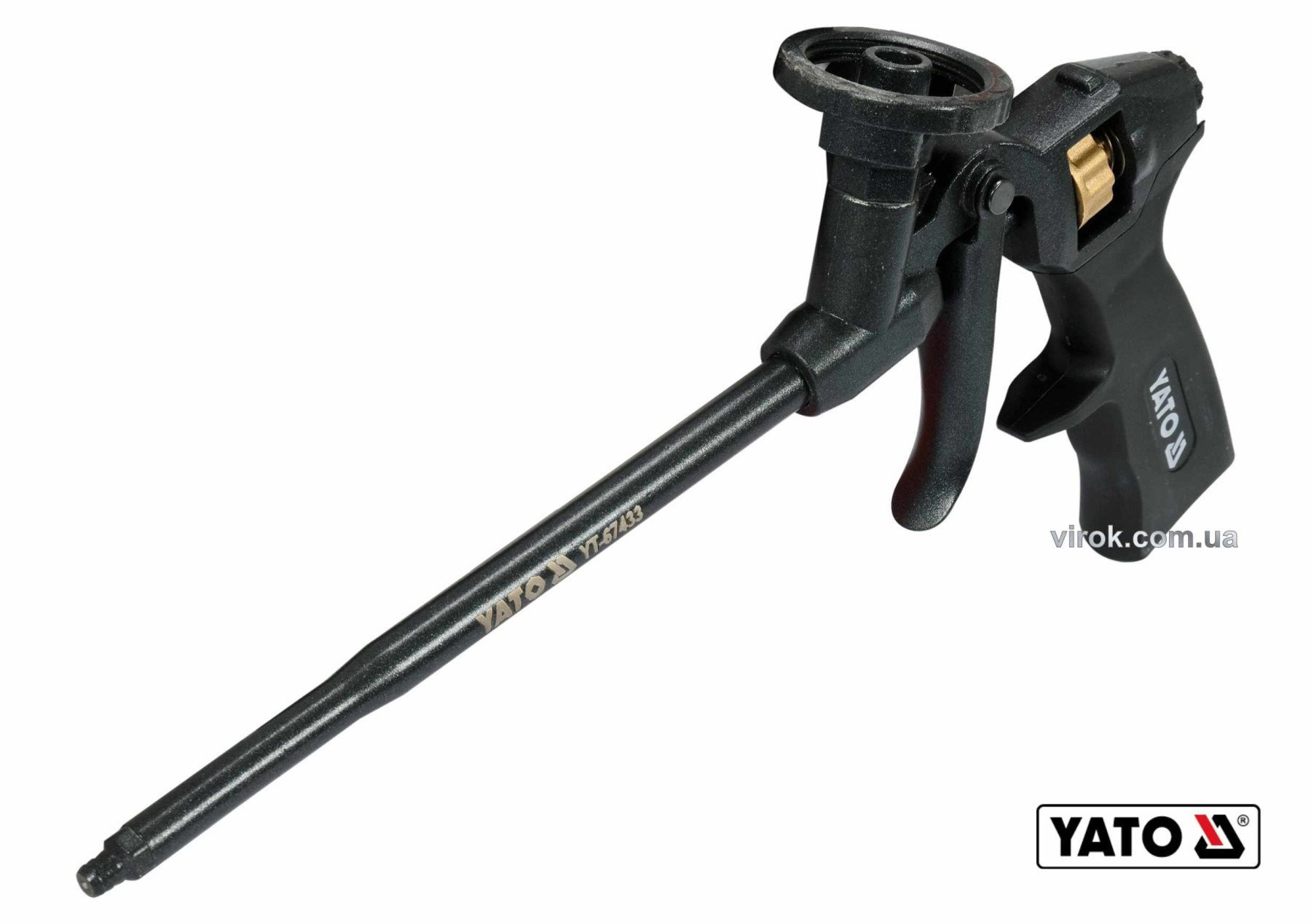 YATO Пістолет для нанесення монтажної піни YATO : алюміній + латунь, пластикова ручка  | YT-67433