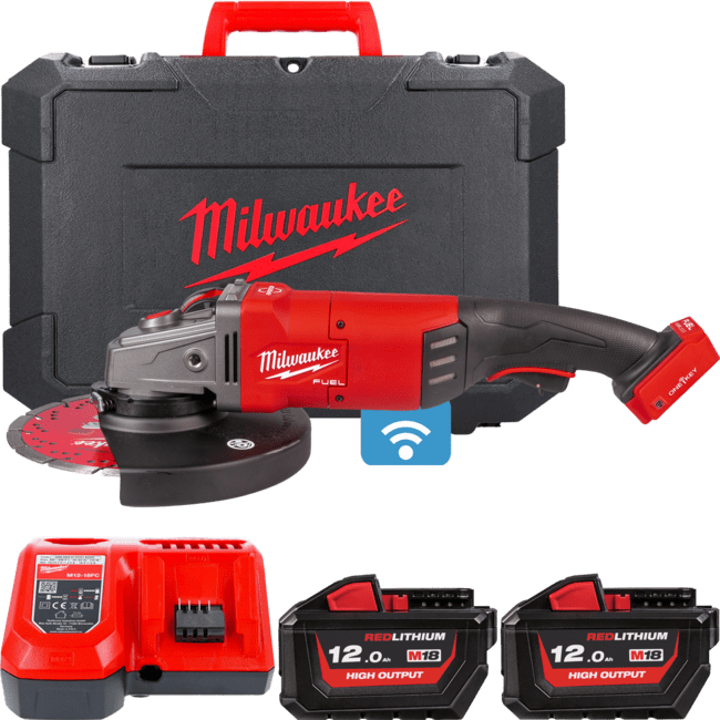 MILWAUKEE Шлифмашина угловая - болгарка аккумуляторная бесщёточная 230 мм M18 ONEFLAG230XPDB-121C | 