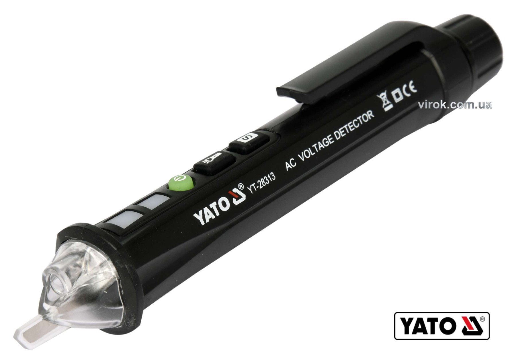 YATO Індикатор напруги мережі індуктивний бездотичний YATO: 12/48-1000 В, з ліхтарем, живл. 2 х ААА 