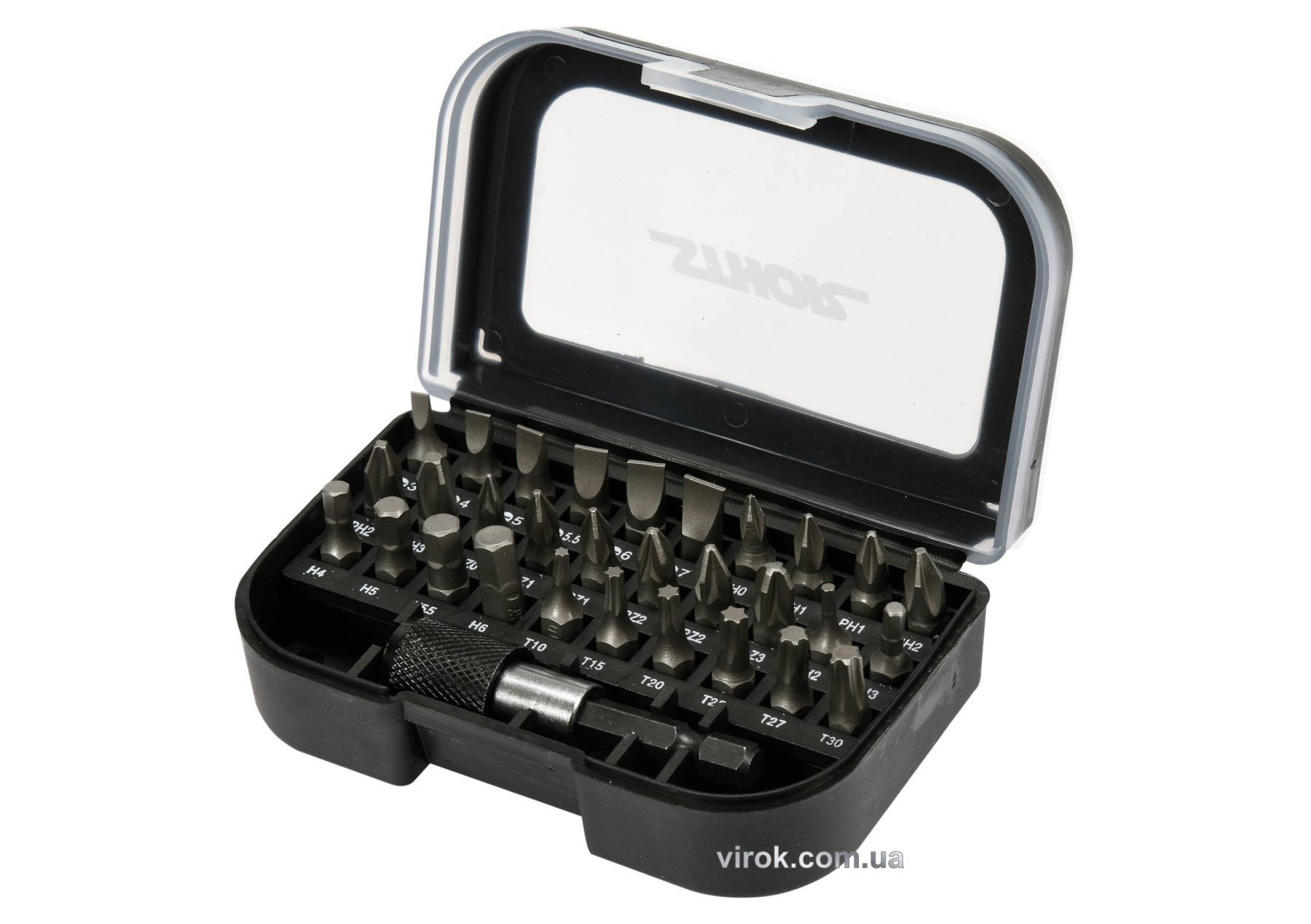 STHOR Насадки викруткові з тримачем Cr-V, з 6-гран. хвостов.- 1/4", l= 25 мм, наб. 31 елем.  | 66302