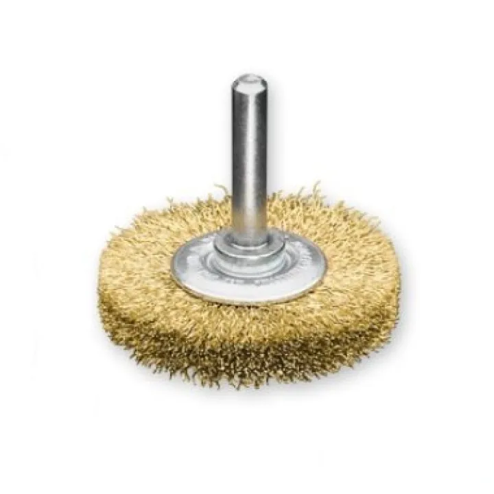Щетка цилиндрическая 75 мм, хвостовик 6 мм,Латунная проволока0.25 мм, 4500 об / мин LESSMANN