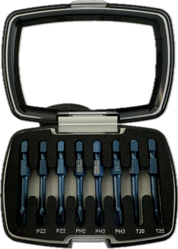 Набір насадок викруткових Blueshock USH: 1/4"х 50 мм, PH2(х2)-3, PZ2(х2)-3; T20-25, 8 елем.