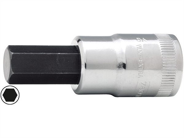 BAHCO 7809M-5-180 Головка торцевая со вставкой под шестигранник 5мм; 1/2"; 180 мм; EXTRA Cr сталь.