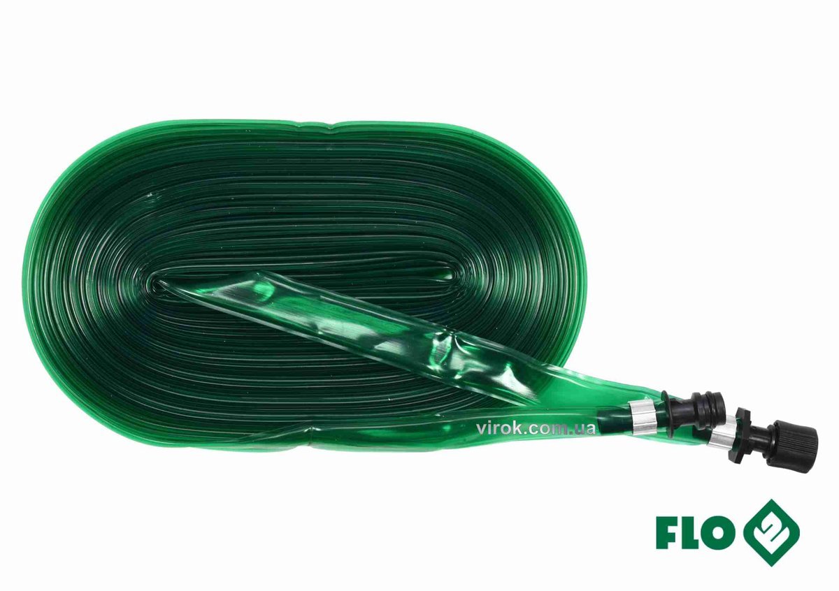FLO Шланг плоский з отворами для зрошування : l=15 м, Ø=16мм, ПВХ, з швидкосполуч. наконечниками  | 