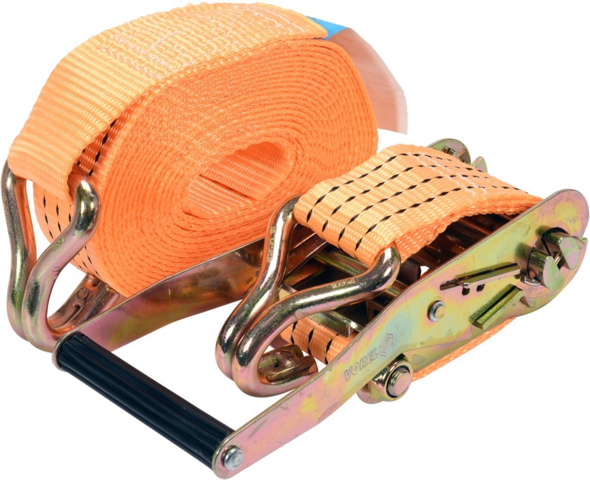 VOREL Пас для кріплення багажу з тріщаткою : сила натягу- 2000/4000 daN, 8 м х 50 мм, 2 шт.  | 82410