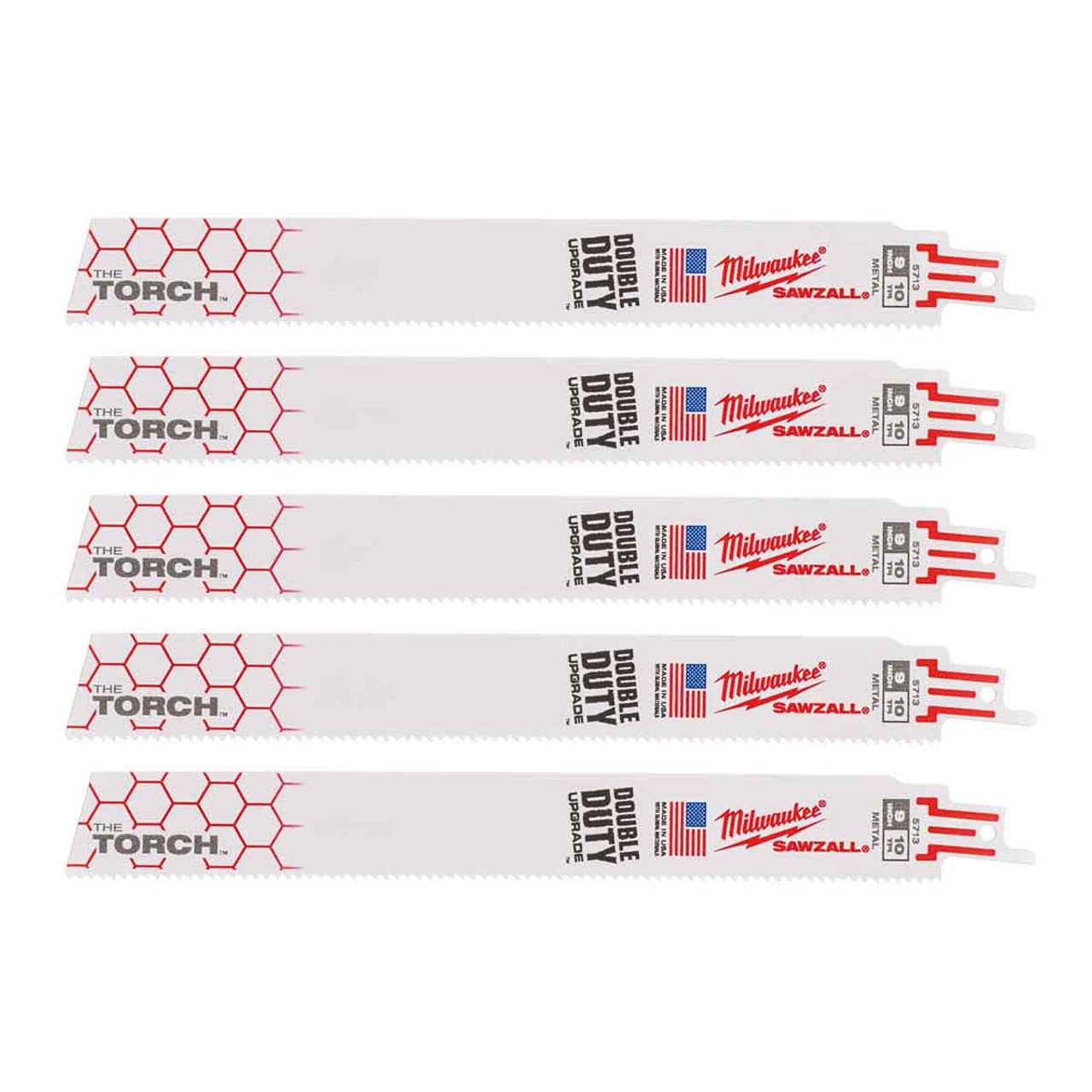 MILWAUKEE Полотно для шаб. пили TORCH , 230мм/ крок зуба 2,5мм, (5шт), (метал) | 48005713