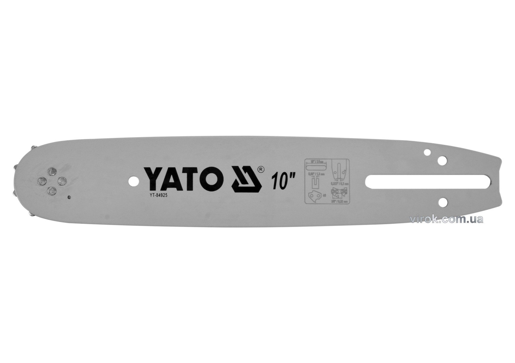 YATO Шина напрямна ланцюгової пили YATO l= 10"/ 25 см (40 ланок) для ланцюгів YT-84948, YT-84960  | 