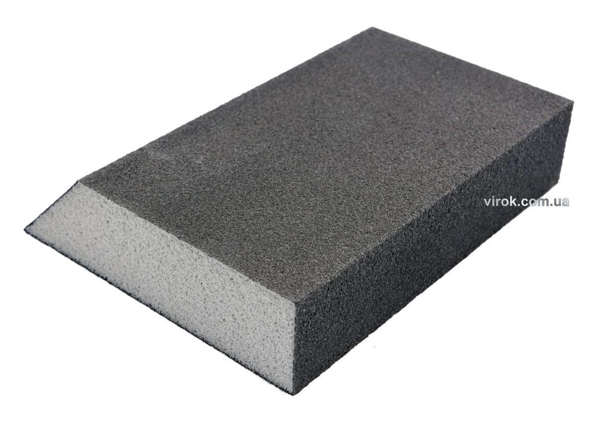 VOREL Губка шліфувальна трапецевидна : Р220, 125х 90х65 мм, h= 25 мм 4-стороння  | 08308