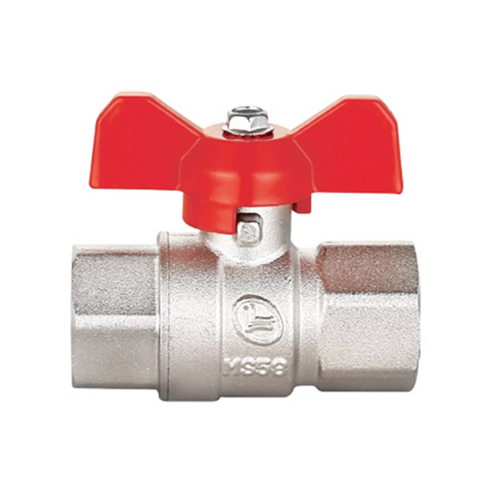 Кран латунний шаровий 3/4 різьба В/В ручка метелик Double-lin | 78-056