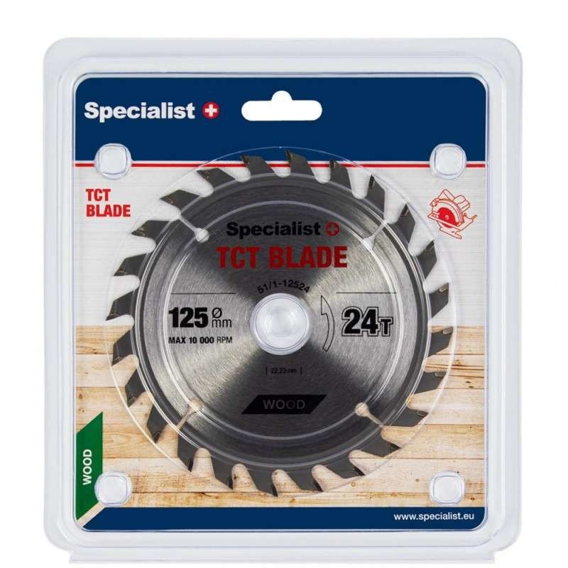 Specialist+ 51/1-12524 Диск відрізний по дереву 125x24Tx22