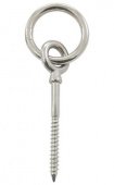 Рым болт с резьбой по дереву и кольцом, нержавіюча сталь А4 (AISI 316) /// 815019