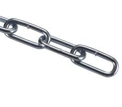 Цепь длиннозвенная 6,0mm оцинкованная, бухта 18мп