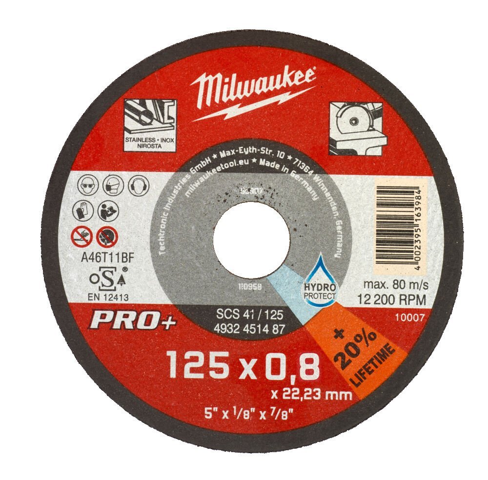 MILWAUKEE Диск відрізний по металу, SCS 42/125х0.8 PRO+, Ø125мм | 4932498201