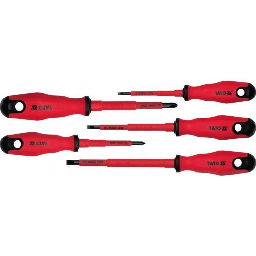 YATO Набір викруток діелектричних ізольованих YATO до 1000 V. 5 шт.  | YT-2827