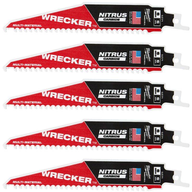 MILWAUKEE Полотно для шаб. пили TCT WRECKER NITRUS 150x6 (5шт)