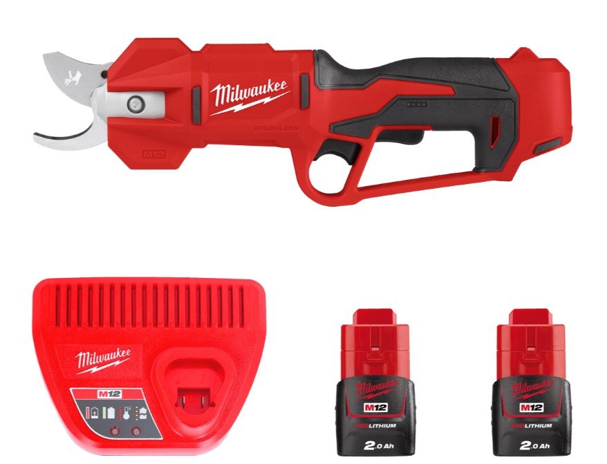 MILWAUKEE Ножиці-секатор акумуляторні, M12 BLPRS-202 (+заряд.пр., 2 акум.Х 2Аг) | 4933480115