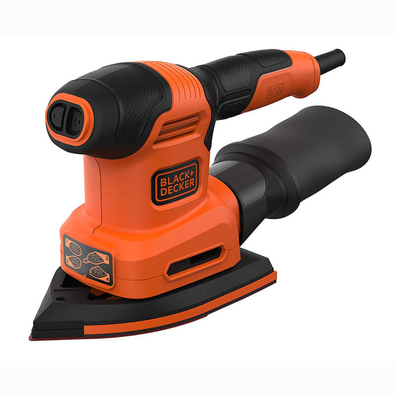 Шліфмашина вібраційна BLACK+DECKER, 200 Вт, 8000-13000 об/хв, вага 1.58 кг, пилозбірник | BEW200