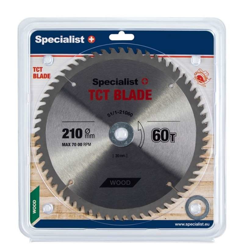 Specialist+ 51/1-21060 Диск відрізний по дереву 210x60Tx30/20/16