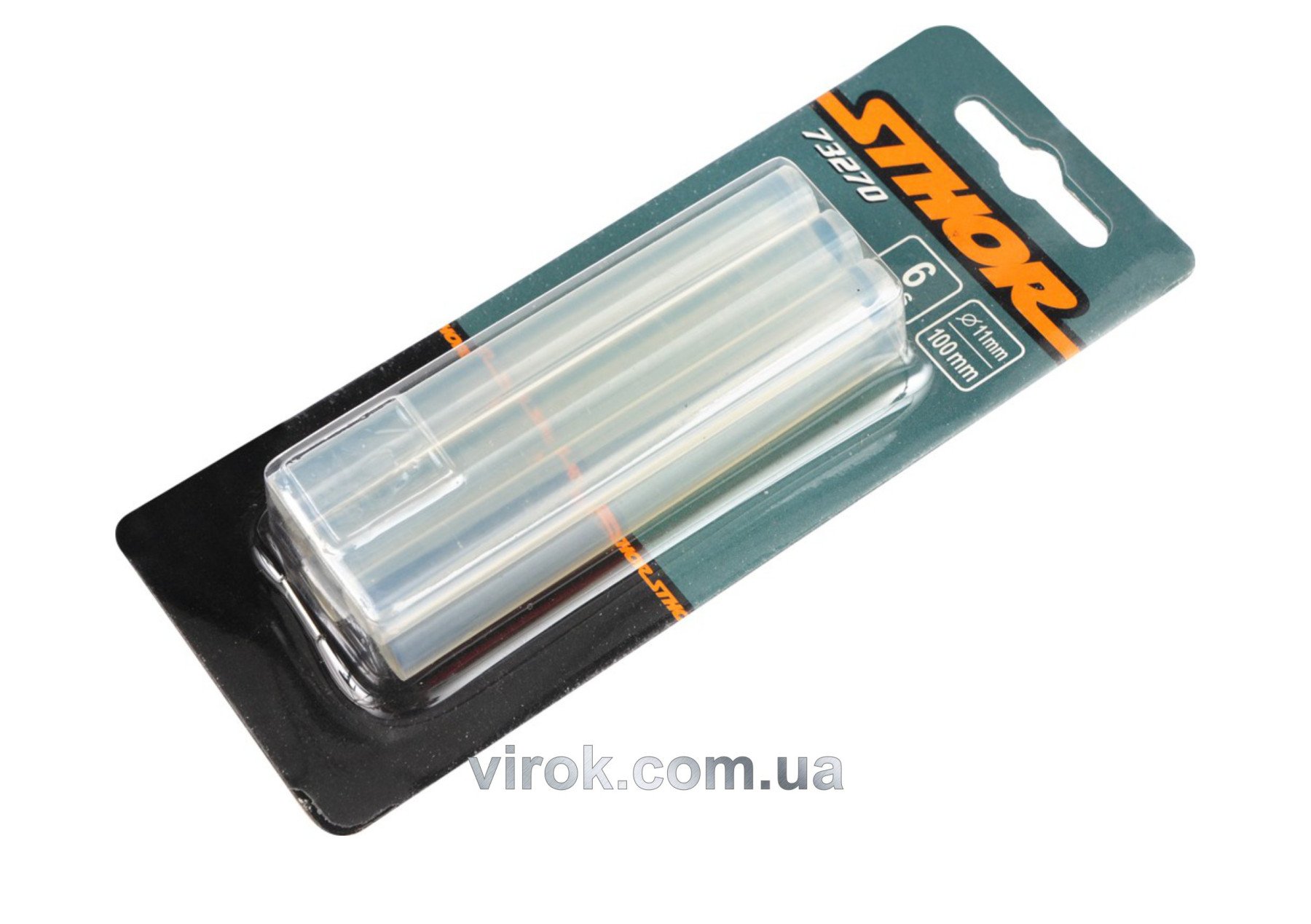 STHOR Стержні клейові : Ø= 11 х 100 мм. прозорі уп. 6 шт.  | 73270