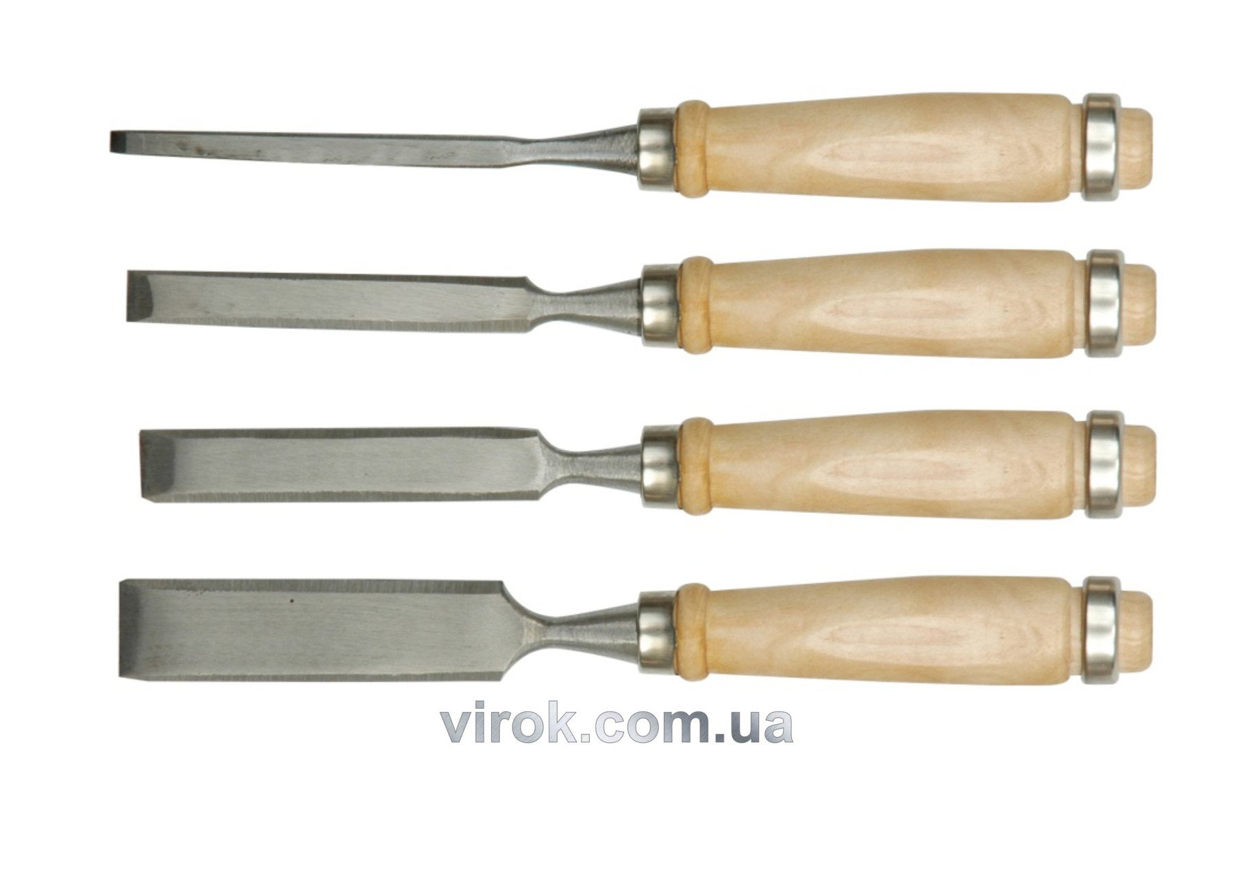 VOREL Стамески з дерев'яною ручкою : (набір) 4 шт.  | 25500