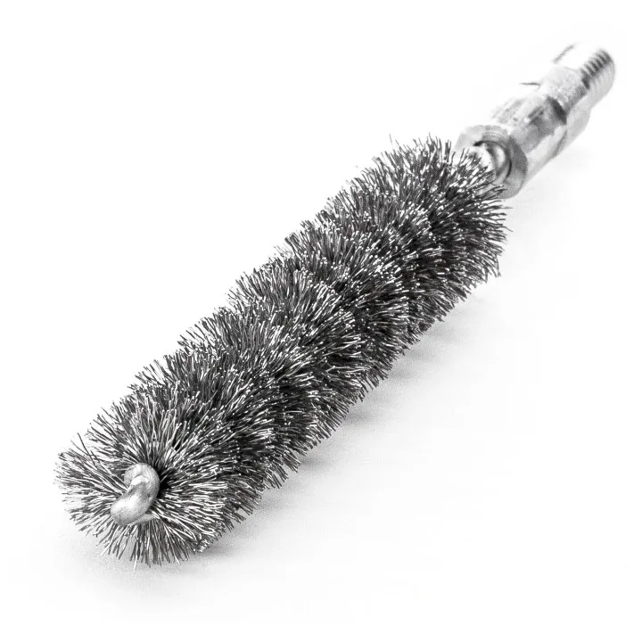 Щетка ерш 8х80х115 мм. с наружной резьбой М6. стальная проволока. простая спираль LESSMANN