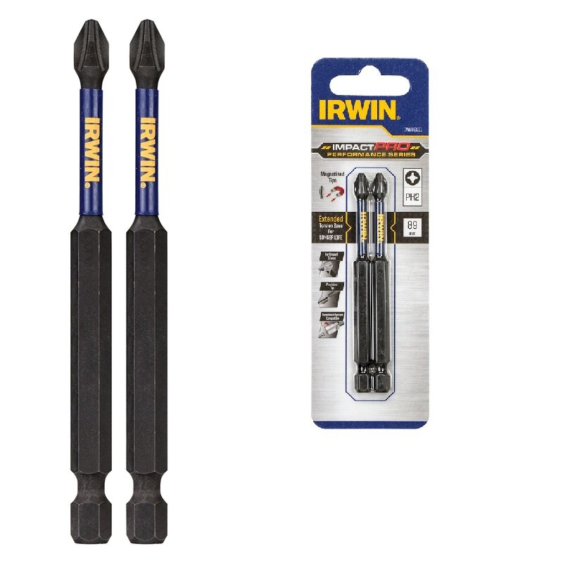 IRWIN Бита IMPACT PRO 1/4"/89мм PH2 2шт, | IW6061311