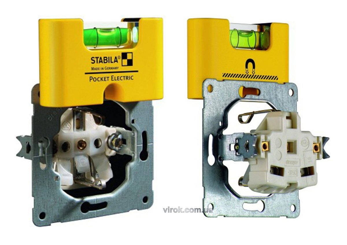 STABILA Рівень - міні Pocket Electric для електриків, магнітний: 7 х 2 х 4 см | 17775