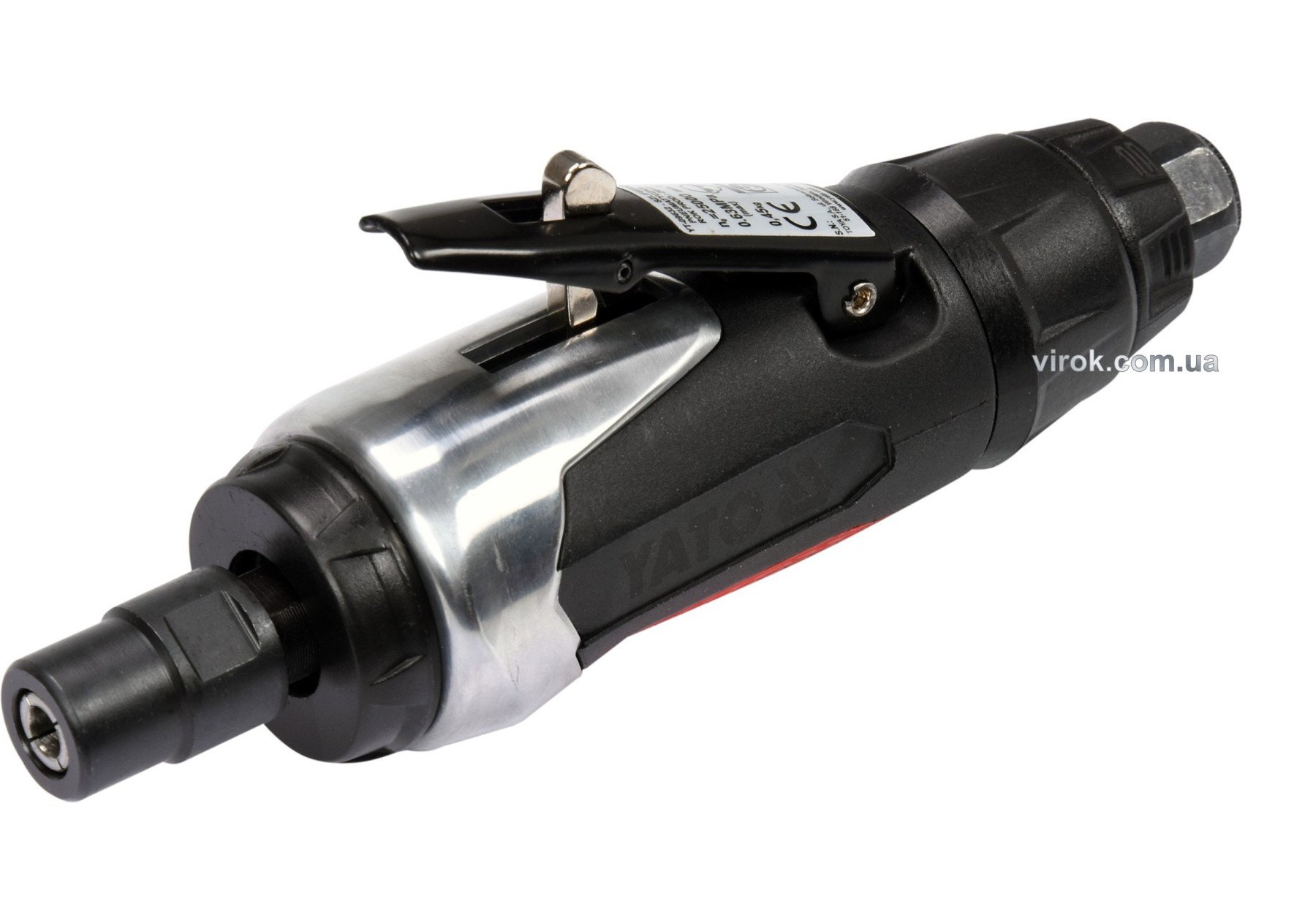 YATO Шліфмашина пневматична, пряма YATO зі сполуч. Ø=1/4", роб. тиск- 6,3Bar, витр. повітря-113 л/хв