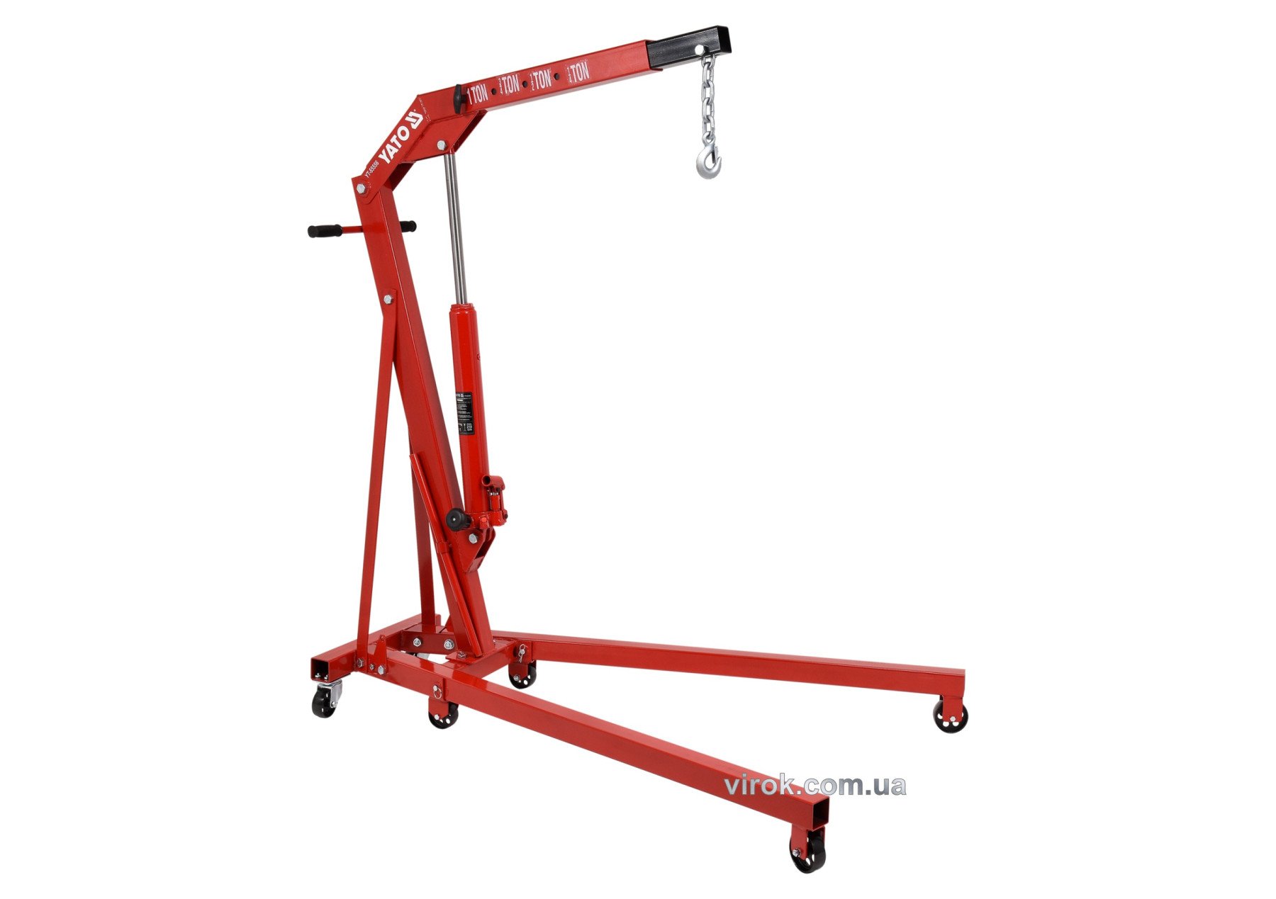 YATO Кран підкатний гідравлічний, розкладний YATO; вантажопід.- 1т, висота- 156 см, діап.- 2,5-210 с