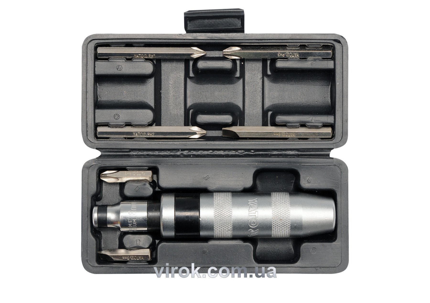 YATO Викрутка реверсивна ударна YATO : квадрат 1/2", 7 насадок. 5/16" СrV  | YT-2802