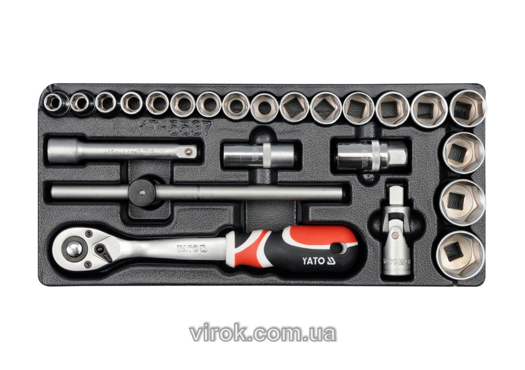 YATO Вклад до інструментальної шафи YATO, набір насадок з квадр. 1/2" і аксесуари  | YT-5537