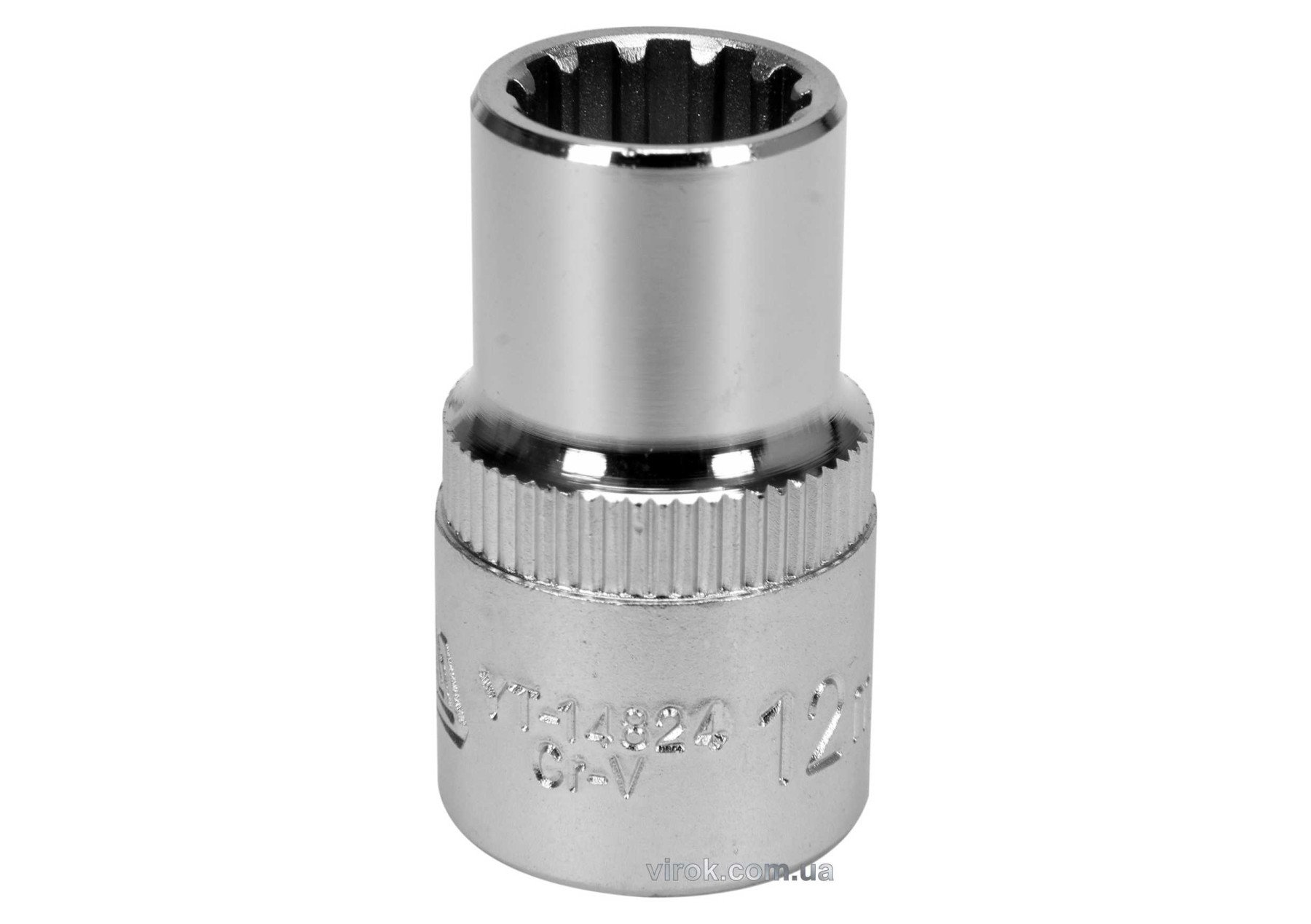 YATO Головка торцева YATO : квадрат 1/2", SPLINE M12 мм, L= 38 мм. CrV  | YT-14824