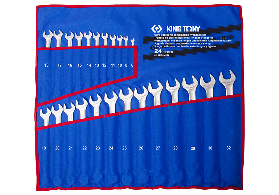 KING TONY Набор ключей комби 24шт. (6-32мм).удлиненных легкие | 12B4MRN