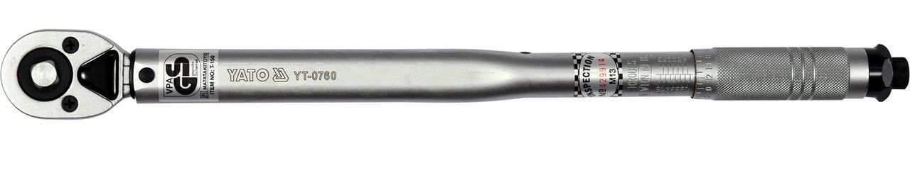 YATO Ключ динамометричний YATO : квадрат 1/2", F= 42- 210 Нм, L= 470 мм  | YT-0760