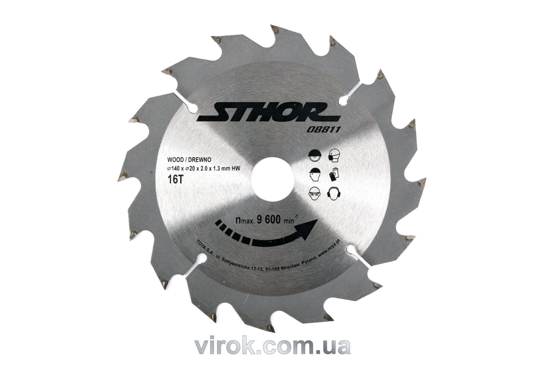 STHOR Диск пильний по дереву . Ø= 140/20 мм, h= 2 мм, 16 зубів  | 08811