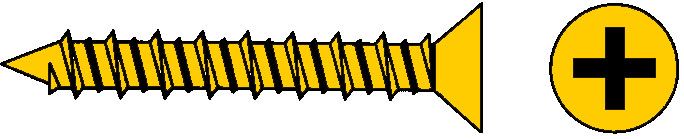 Шуруп желтый по пластику с двухзаходной резьбой Hilo 3,9х40