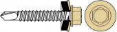 Самосверлящие шурупы окрашенные RAL по металлу 5,5 х 25 ETANCO (сверление 5 мм)
