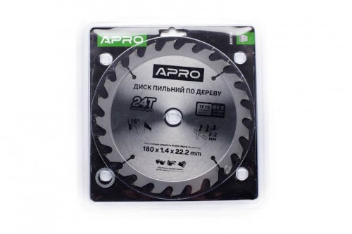 Диск пильный по дереву 180х22,2х24T APRO