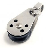 Блок мини нержавеющий такелажный c мочкой 59 мм /// 8391