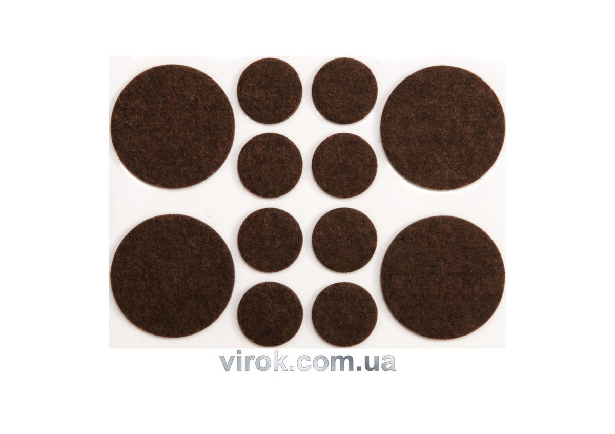 VOREL Протектор самоклеючий повстяний , 20,38мм, набір 12шт.  | 74858