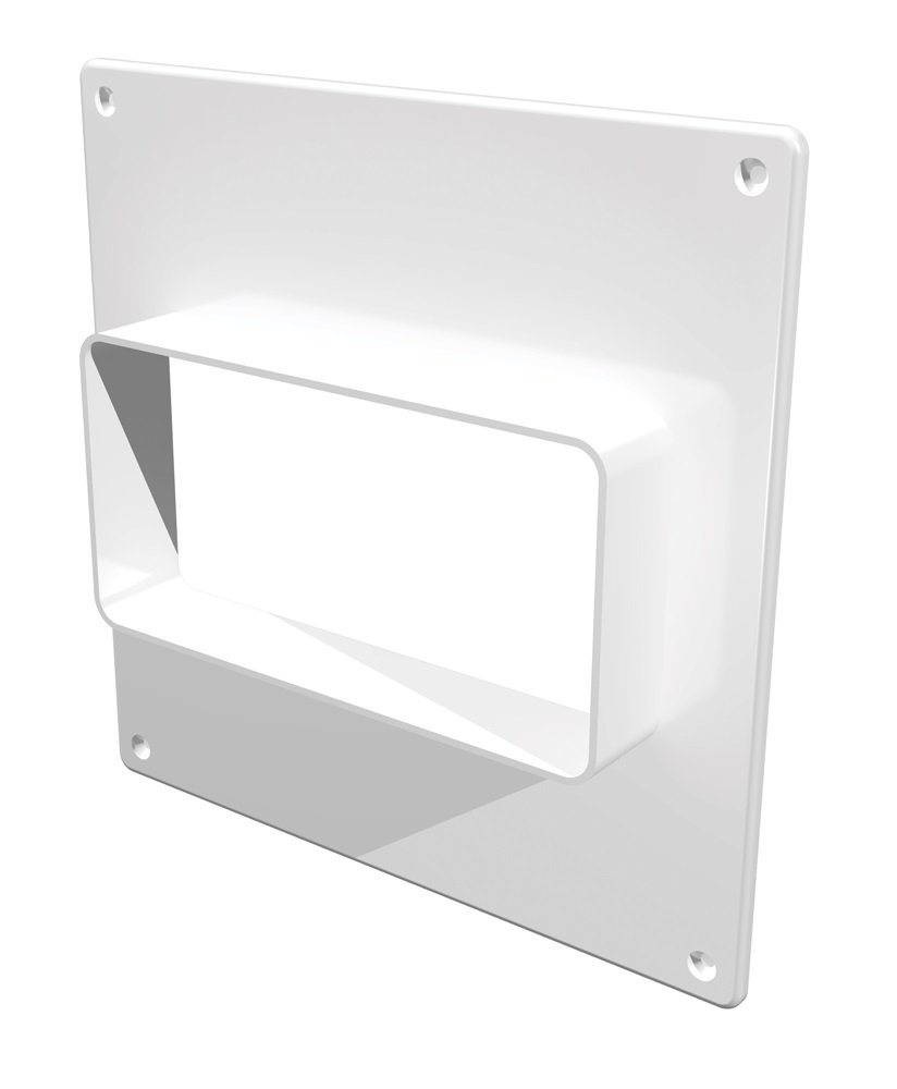 60-443 Площадка торцева для прямих каналів, пластикова з фланцем, 55х110 мм, 150х150мм (511ПТП) | Эр