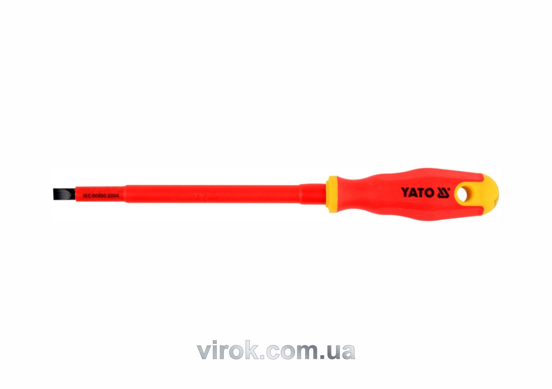 YATO Викрутка плоска діелектрична ізольована YATO : шліц SL8 x 175 мм. VDE до 1000V  | YT-2820
