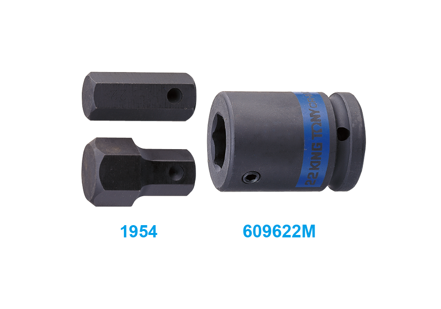 KING TONY Переходник ударный 3/4">22 мм, с винтовым фиксатором | 609622M