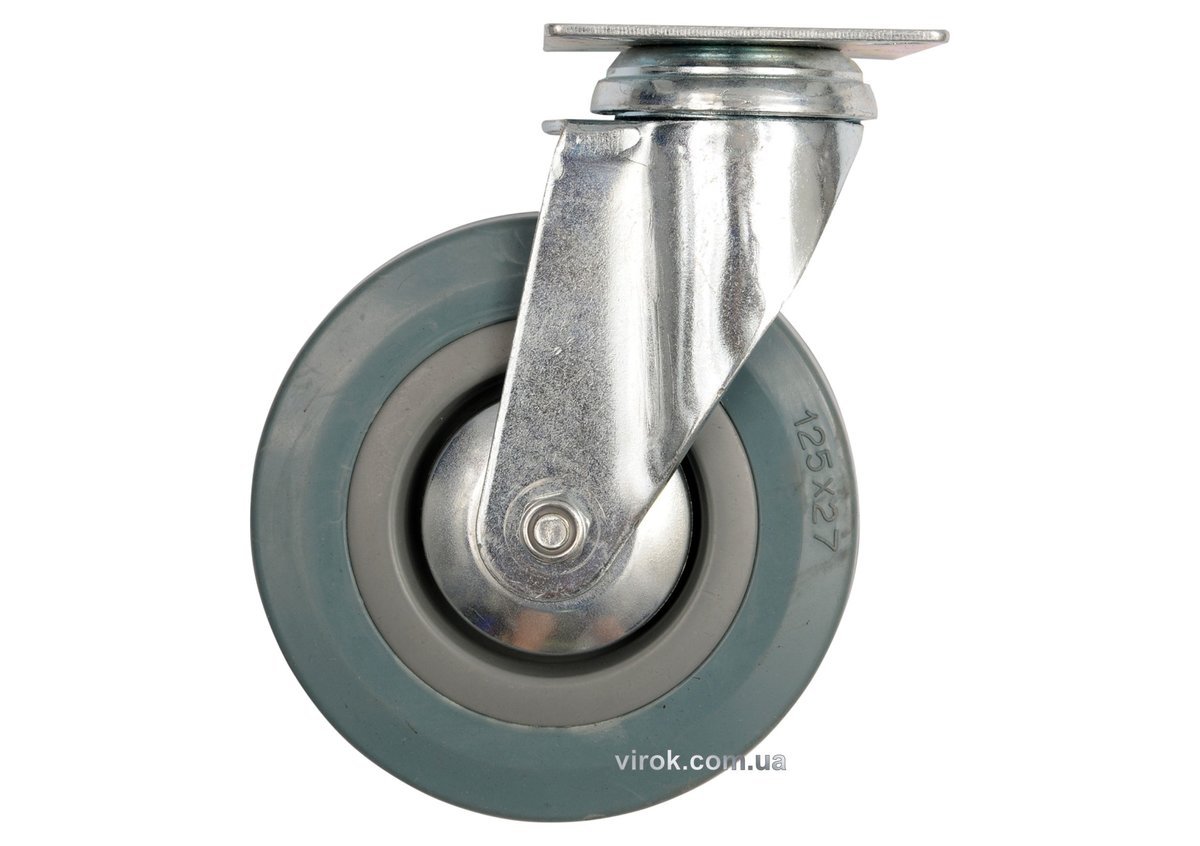VOREL Колесо до візка Ø=100мм, b=26 мм ; сіра гума, з обертовою опорою; h=134мм, навантаж.-45кг  | 8